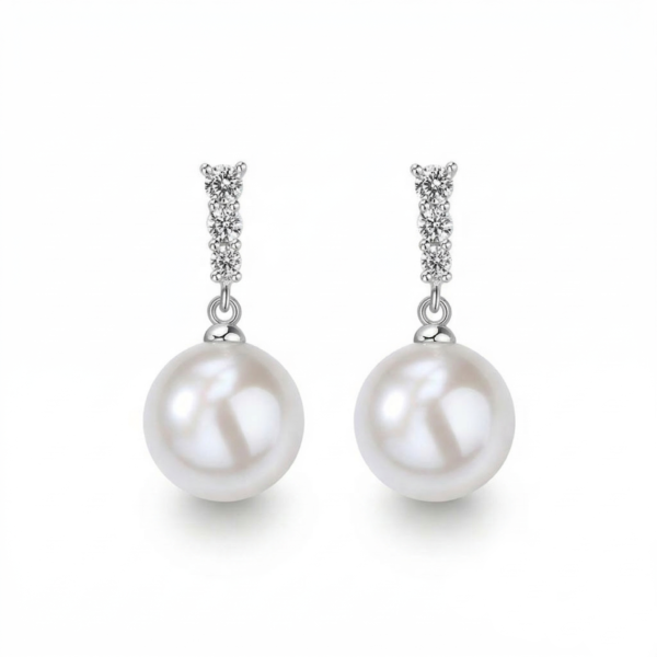 Whispering Light Sterling Silver Pearl Drop Earrings