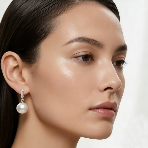 Whispering Light Sterling Silver Pearl Drop Earrings