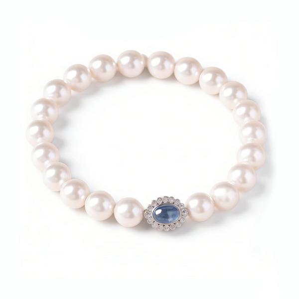Saphira Halo Pearl Bracelet