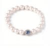 Saphira Halo Pearl Bracelet – Vintage-Inspired Freshwater Pearl Bracelet with Blue Gemstone