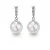 Whispering Light Sterling Silver Pearl Drop Earrings – Minimalist Freshwater Pearl Dangle Earrings