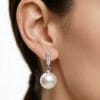 Whispering Light Sterling Silver Pearl Drop Earrings – Minimalist Freshwater Pearl Dangle Earrings