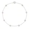 18K Gold Pearl Tincup Necklace – Minimal Freshwater Pearl Station Necklace for Elegant Layering