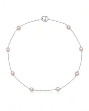 18K Gold  Pearl Tincup Necklace