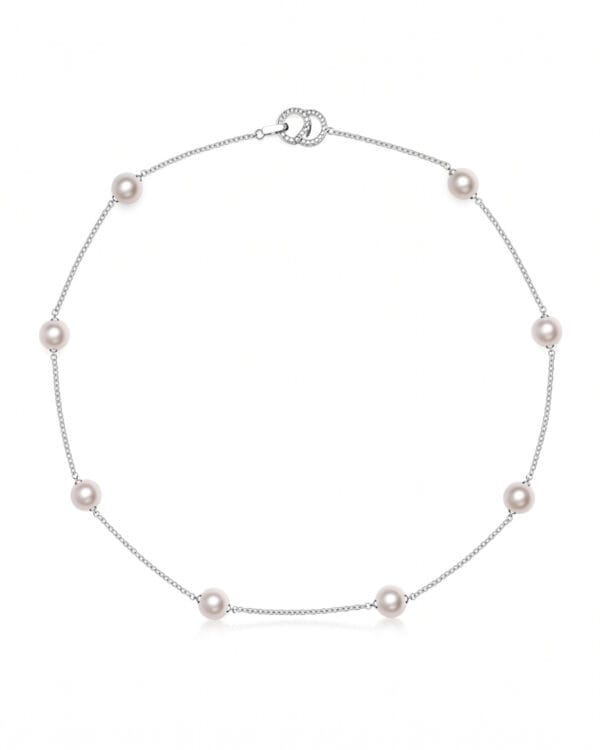 18K Gold Pearl Tincup Necklace