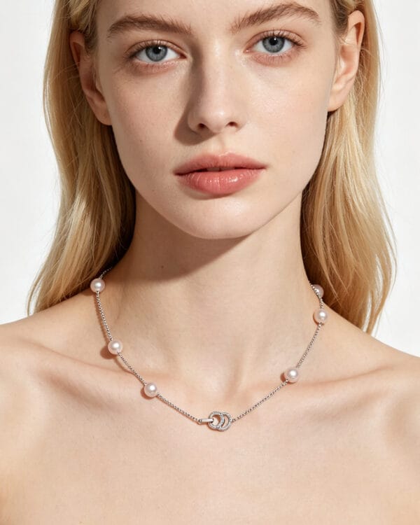 18K Gold Pearl Tincup Necklace