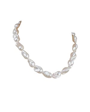 13-16mm White Baroque Freshwater Pearl Necklace