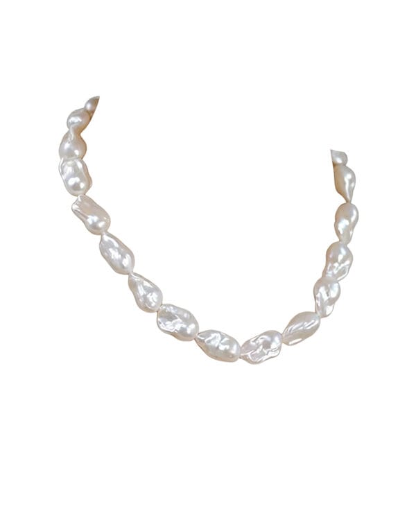 13-16mm White Baroque Freshwater Pearl Necklace