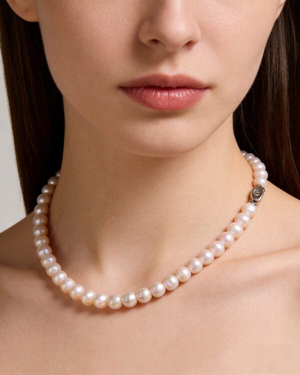 Timeless Minimalist Pink Freshwater Pearl Necklace – Classic Blush Pearl Strand