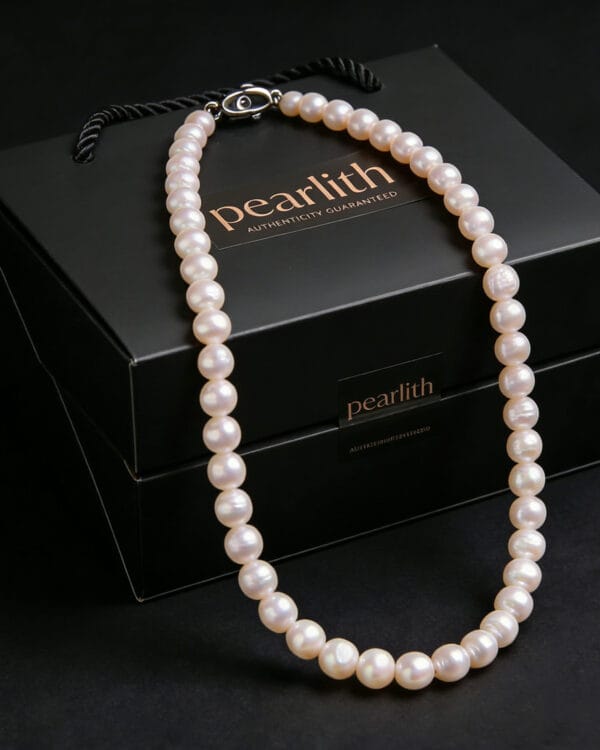Timeless Minimalist Pink Freshwater Pearl Necklace – Classic Blush Pearl Strand